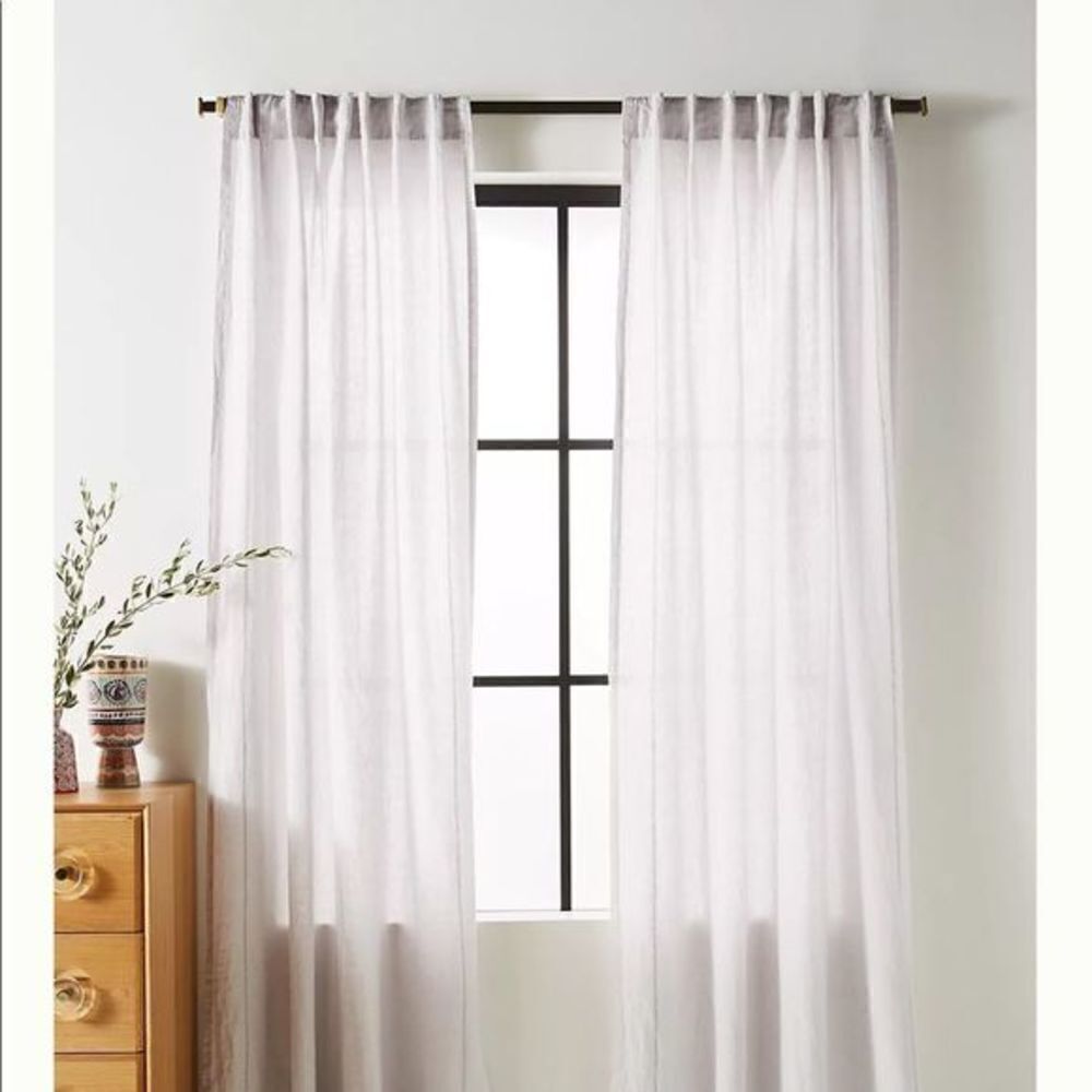 Anthropologie Curt Jazzy Linen Curtain 50” x 108” 1 panel